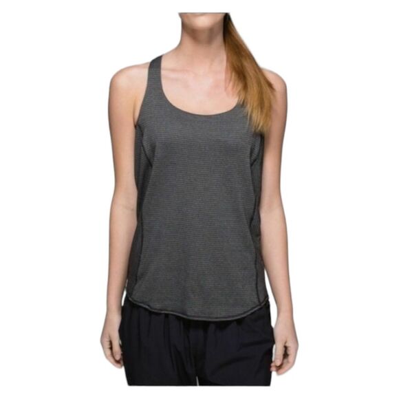 Lululemon 2-In-1 Wild Tank Top Built-in-Bra Heathered Black/ Grey Women's  4 - Picture 2 of 12